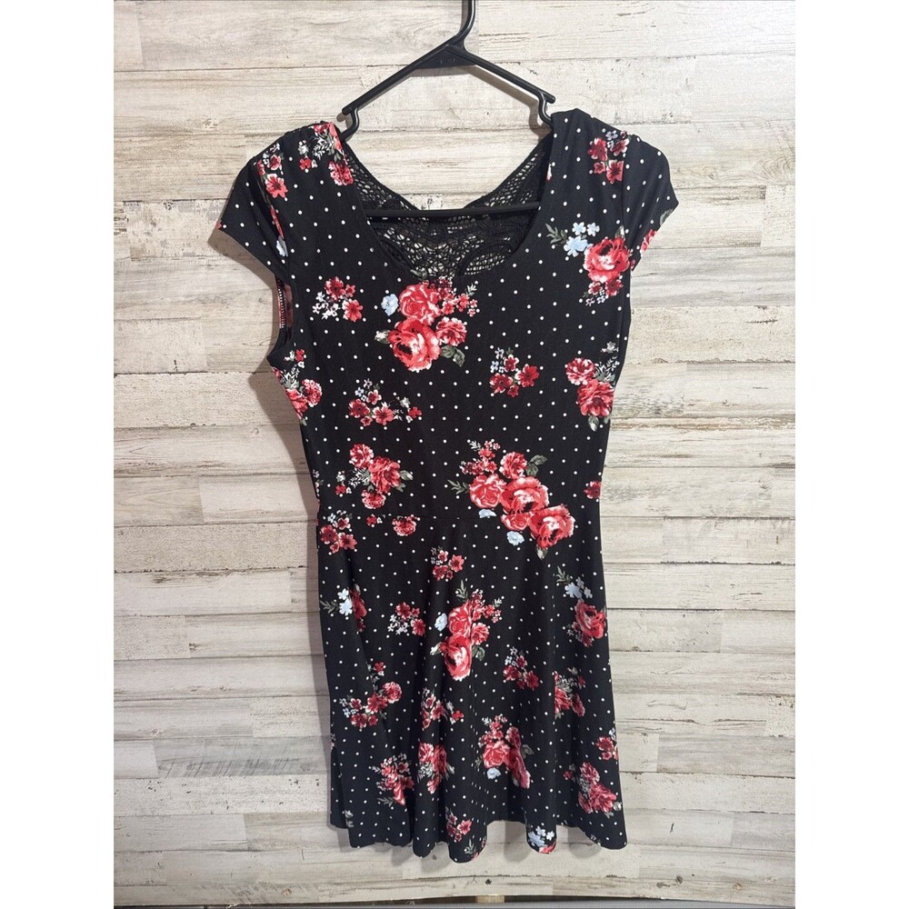 No Boundaries Black Floral Dress M (7-9)